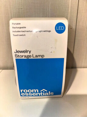 Room Essentials Jewelry Storage Lamp LED White & Blue